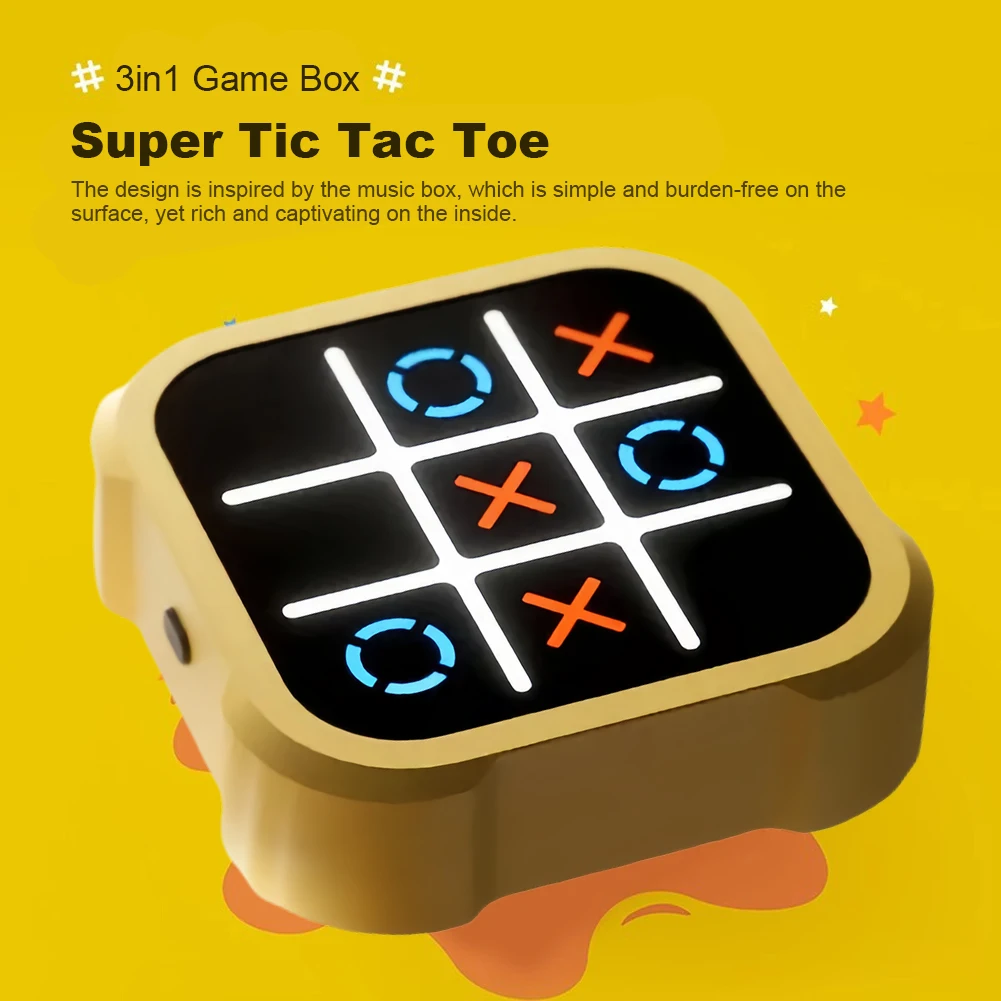 3-in-1 TIC-TAC-TOE Bolt Game for Educational and Memory Growth TIC-TAC-TOE BOLT Chess Puzzle Toys Fidget Toys for Kids Gifts