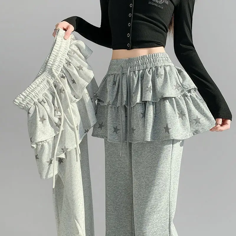 Girls Fashion Summer Casual Skirt Pants Outer Wear Middle Big Kids Summer New Korean Two Piece Elegant Versatile Long Pants