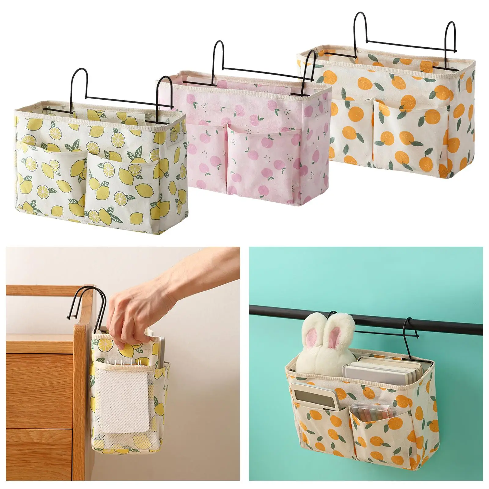 Hanging Bedside Caddy Waterproof Bed Holder Pockets for Baby Crib Sofa Chair