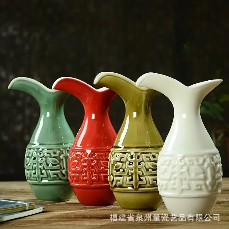 

Керамический винный набор в стиле ретро, японский дозатор вина Baijiu, рисовый отель, коммерческая китайская чашка для вина