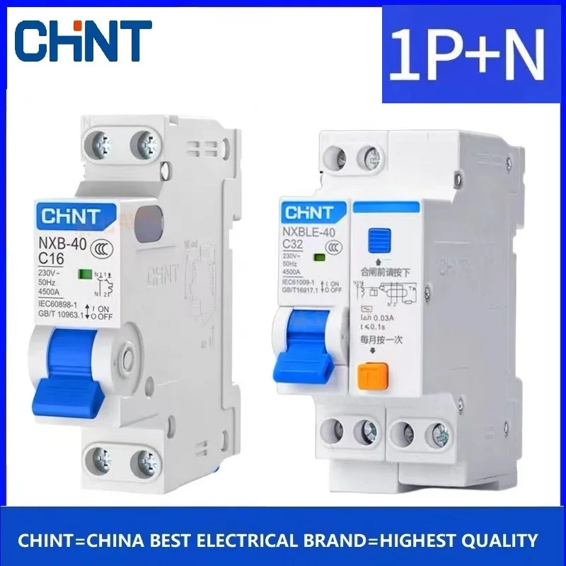 CHINT NXB-40 NXBLE-40 1P+N DPN DPNL 10A 16A 20A 25A 32A Residual Current Circuit breaker Replace DZ267 DZ267LE RCCB RCBO MCCB