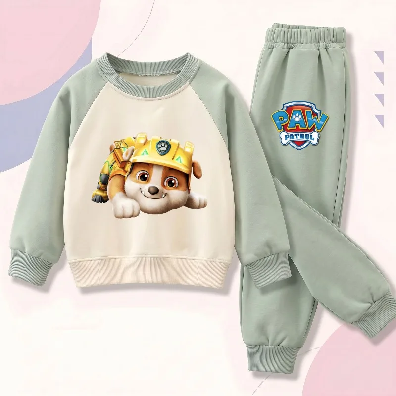 2026 Autumn Children's Casual Tracksuit Fashion Printed Boys O Neck Hoodies and Long Pant Two Piece Sets Kids Sweatshirt Suit