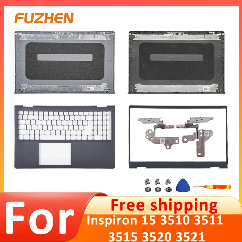 

LCD Back Cover For Inspiron 15 3510 3511 3515 3520 3521 3525 Silver 0DDM9D Black 00WPN8 Gray 0T4MT1 Bezel Hinges Repair 15.6inch