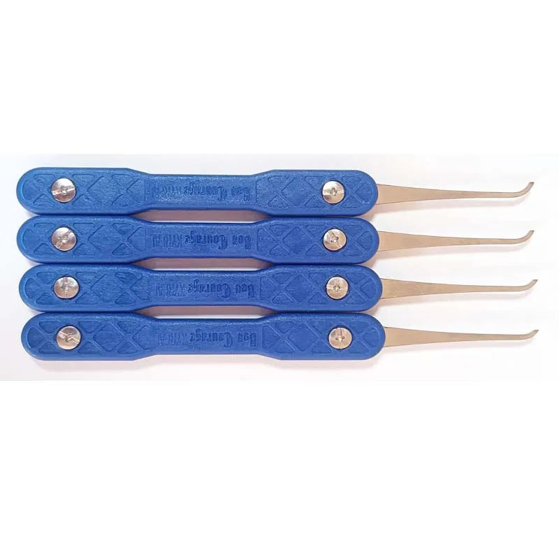 Flat Hook Set Bon Courage Kyreal Blue Handle 4PCS/Set Stainless Steel 0.4MM Thickness And 7PCS Tension Tool Bag Locksmith Tools
