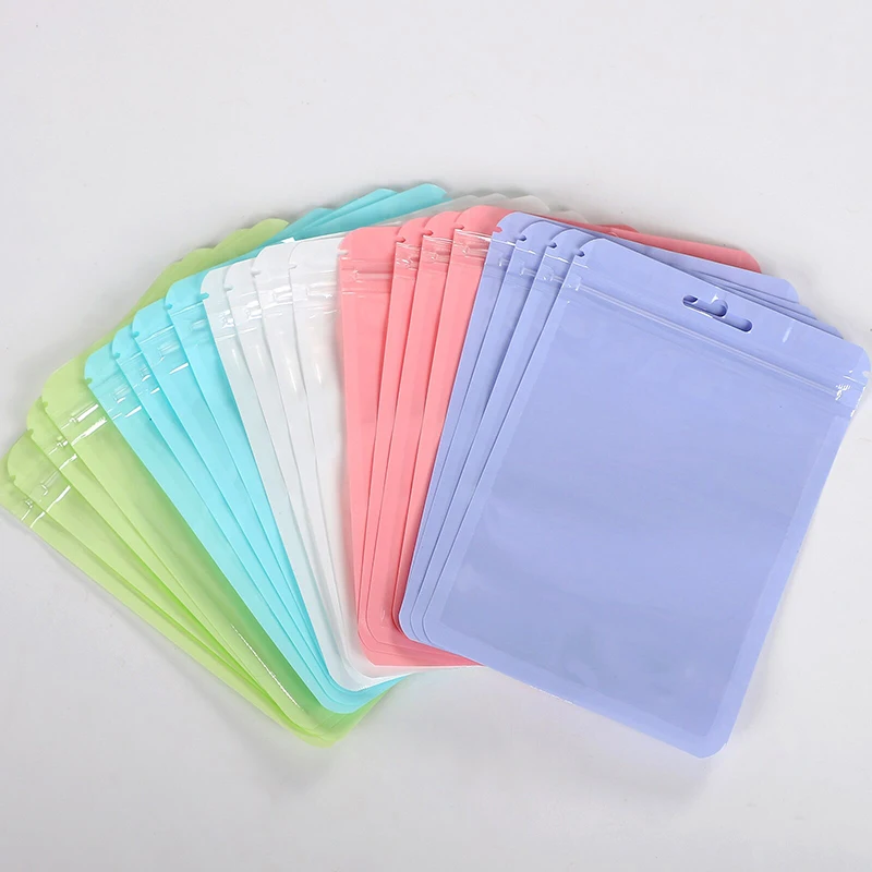 12pcs Matte Colorful Flat Gift Cosmetics Jewelry Pouches Smell Proof Zip Lock Plastic Bags Aluminum Foil Package Bag