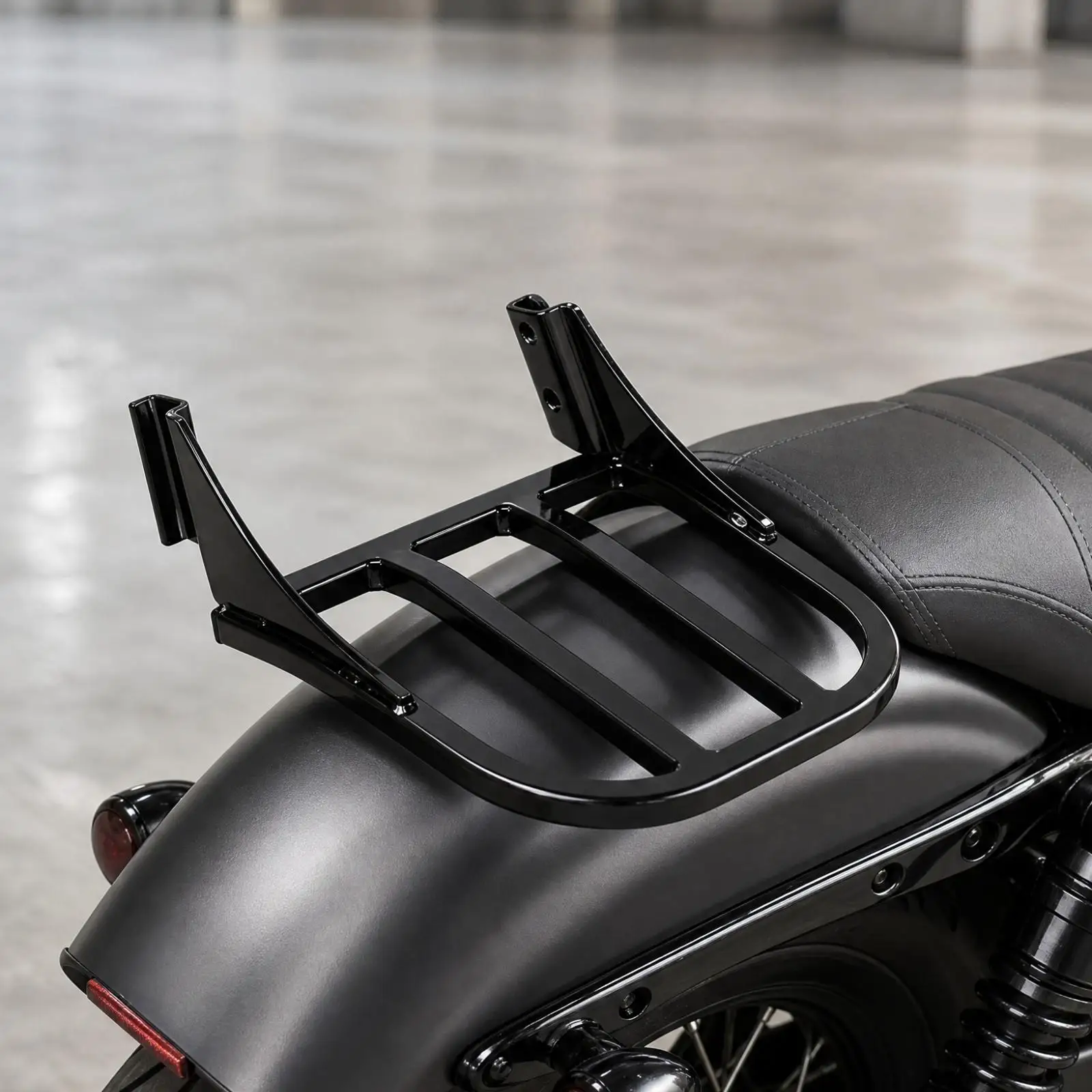 Stable Motorcycle Rear Luggage Rack Metal Construction with Pre-drilled Mounting Holes for Easy Installation on Compatible Bikes