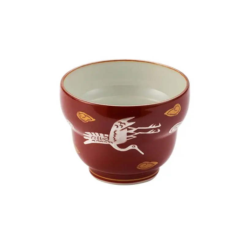 Handmade gold and silver crane, teacup master cup Japanese style, ceramic gift box, tea cup