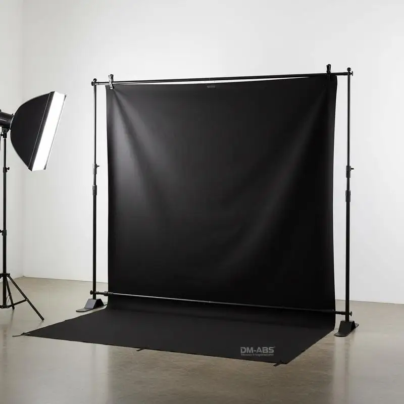 Support de toile de fond télescopique, cadre en aluminium noir pour événements festifs, soirées et publicité
