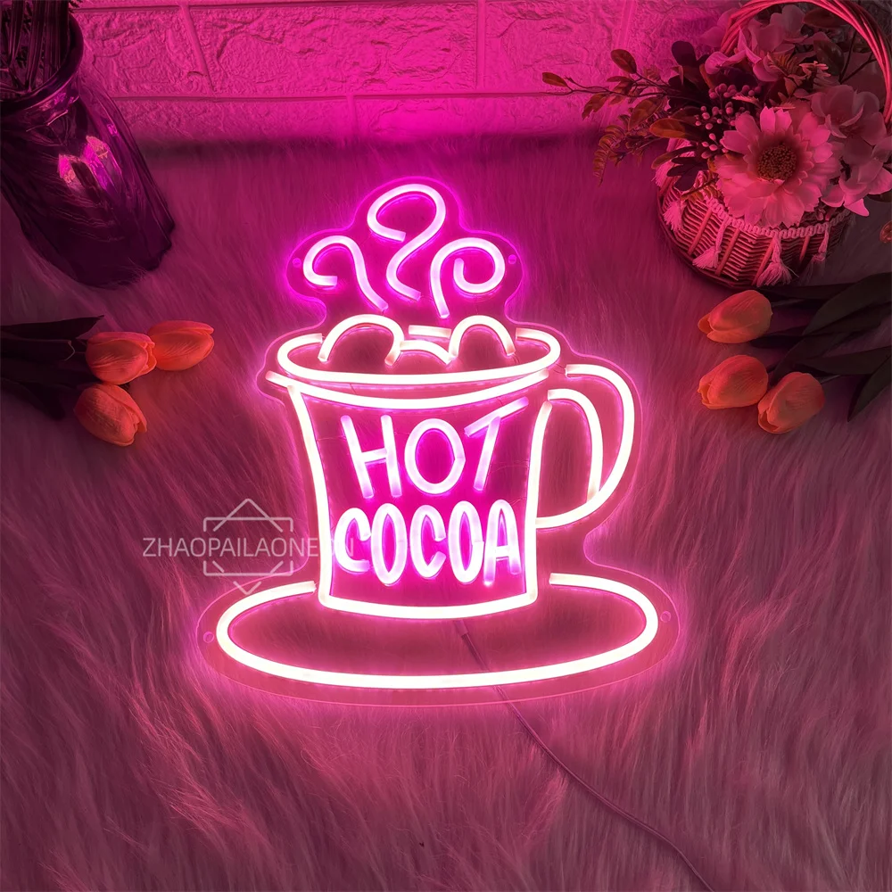 Hot Coffee Neon Sign Room Coffee Shop Hanging LED Wall Decor Neon Light Sign for Bar Cafe Store Open Decoration Business Lights