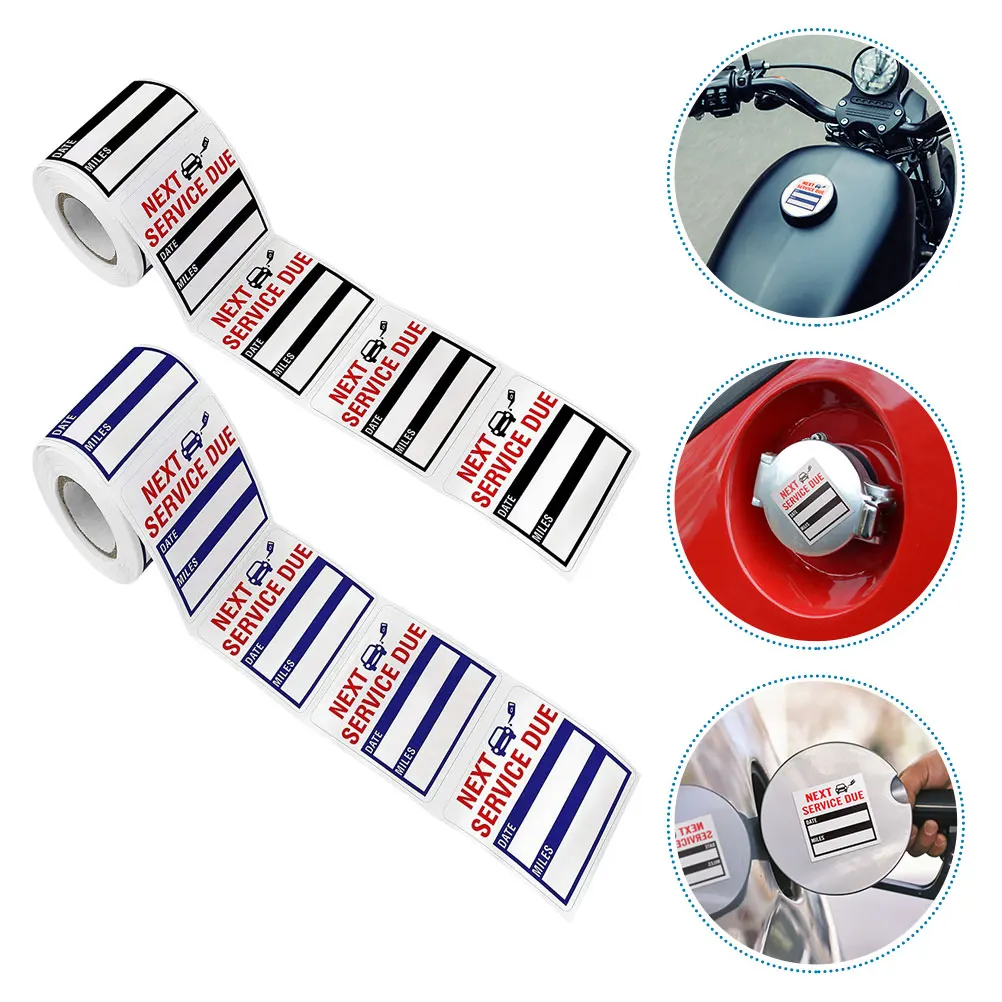 

4 Rolls Maintenance Service Tags Car Oil Changing Sticker Label Stickers Self-adhesive