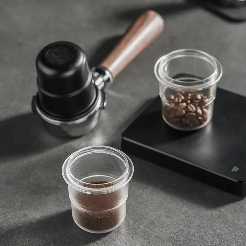 58mm Coffee Portafilter Dosing Cup Black Clear Espresso Sniffing Mug Coffee Dosing Cup Anti-flying powder Coffee Machine tools
