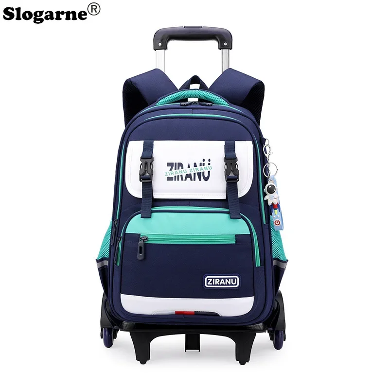 Unisex Rolling School Bags Children Waterproof Backpack with Wheels Girls Trolley Luggage Bookbags Boy New Fashion Schoolbags