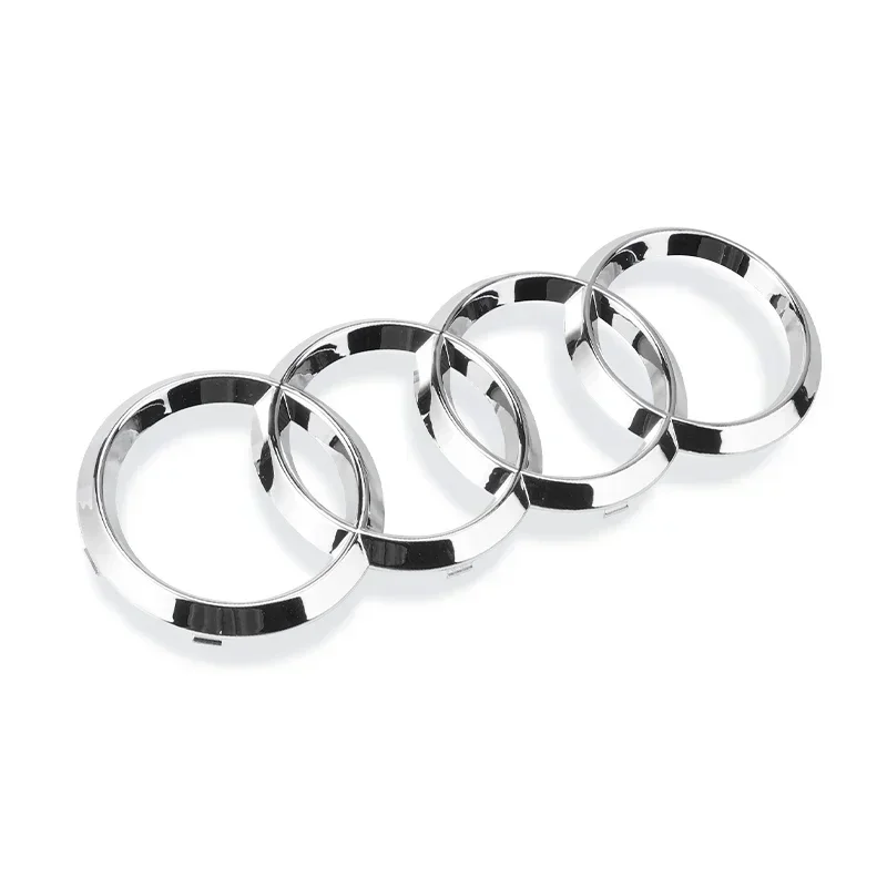 1 st 4-Ring ABS Auto Kap Motorkap Grill Kofferbak Embleem Logo Sticker Voor Audi A3 A4 A5 A6 A7 Q2 Q3 Q5 Q8 TT Zwart/Zilver