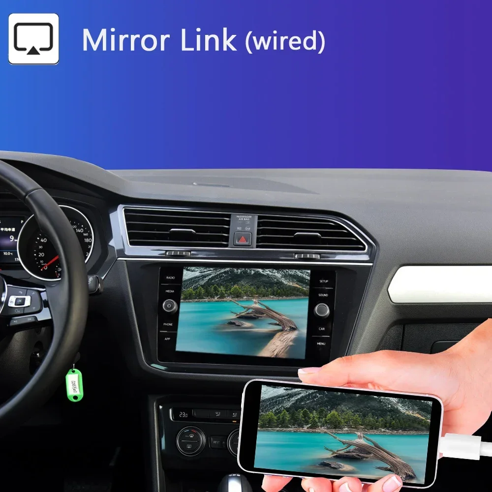 Bezprzewodowy dekoder CarPlay do aktualizacji ekranu Android Auto OEM MuItimedia Interface dla VW Volkswagen MIB1/MIB2 Golf 7 Polo Tiguan