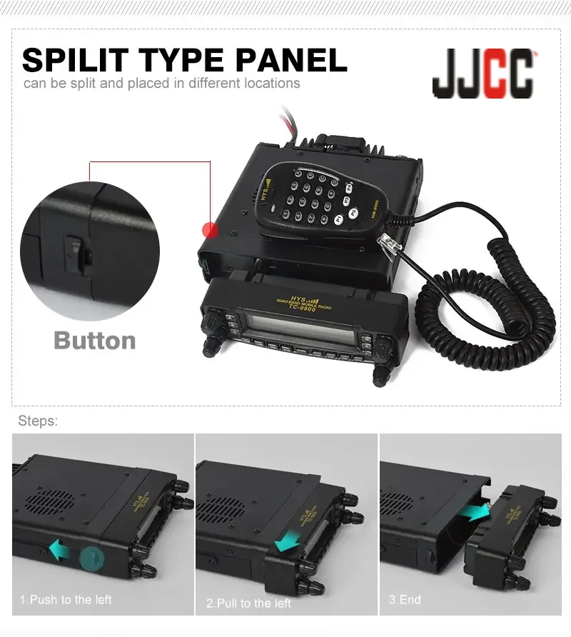 JC Car Mobile Two Way Radio Base Vehicle Long Rang Interphone Walkie Talkie