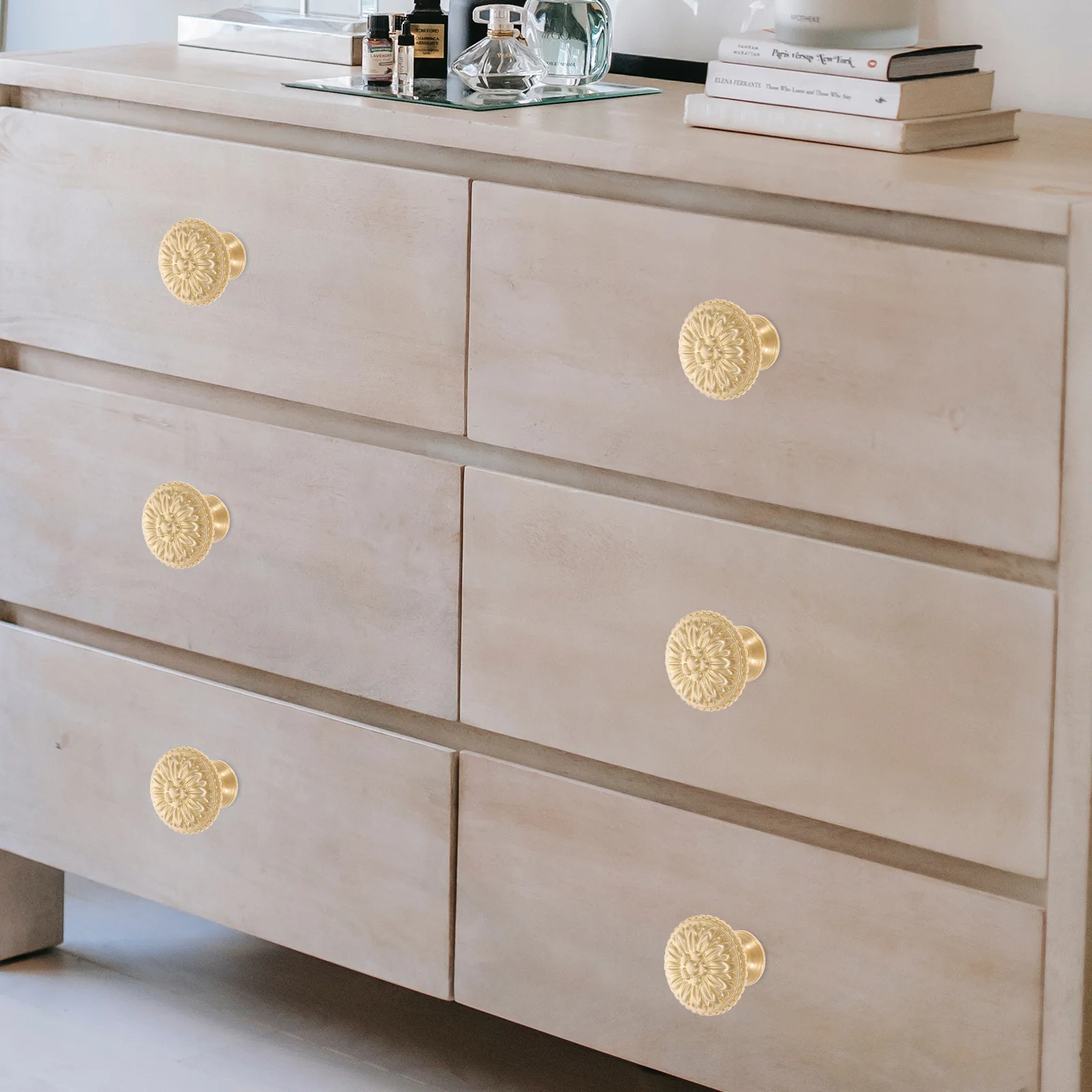 

Pure Copper Door Handle Knobs Decorative Small Drawer Pulls Gold Vintage Style Cabinet Hardware Closet Furnitures