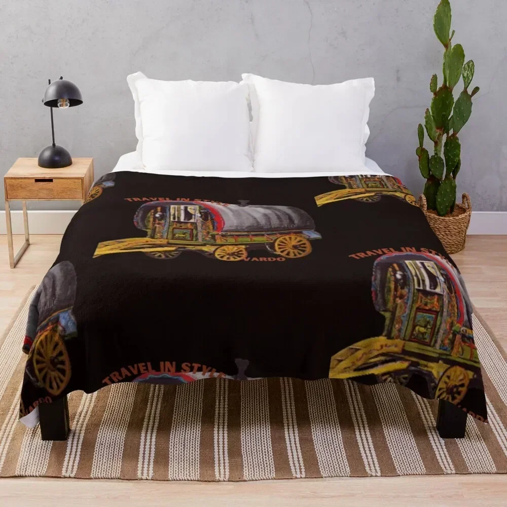 

romany gypsy,traveller vardo bowtop caravan Throw Blanket Soft Comfort Blanket for Reading Watching TV