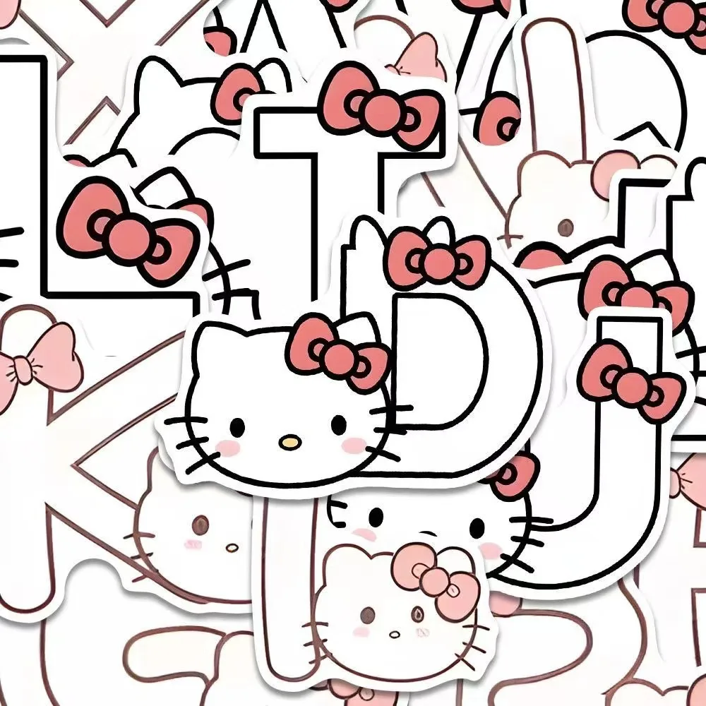 10/30/50 PIÈCES Sanrio Dessin Animé Mignon Lettres Hello Kitty Autocollants Amusant Drôle Graffiti BRICOLAGE Guitare Tasse D'eau Armoire Autocollants Enfants Jouet