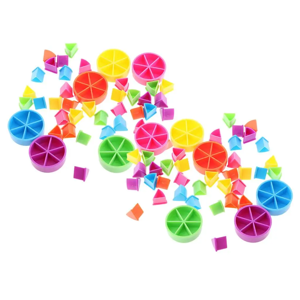 84-teilig für Spielteile, Kuchenkeile, Teile, Lernen, Mathematik, Brüche, Spielzeug, Geschenk