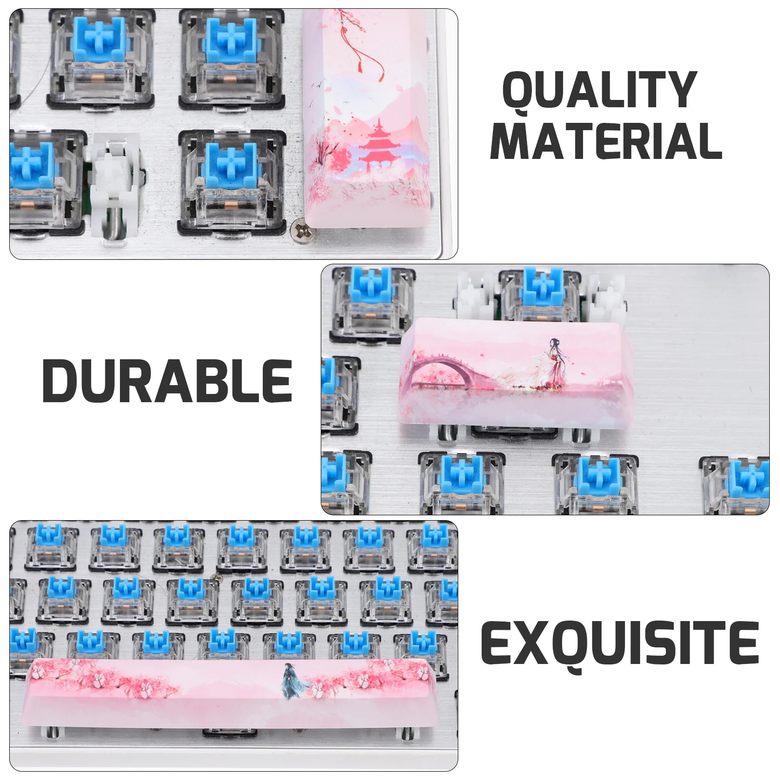 

1 set Mechanical Keycaps Dye Sublimation 5-Sided Fade Resistant Replacement Key Caps For Mechanical Keyboard Esc Enter