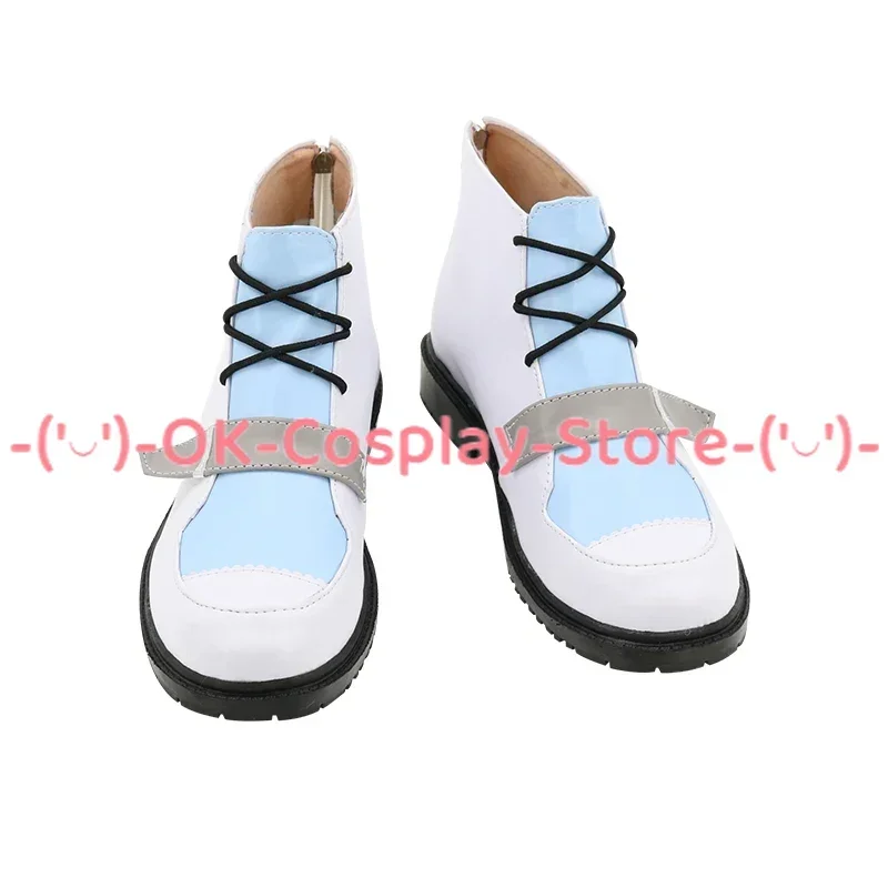 [Personnalisé] Vtuber Gawr Gura Cosplay chaussures Anime jeu de rôle accessoire de déguisement Halloween carnaval fête de vacances bottes en cuir PU