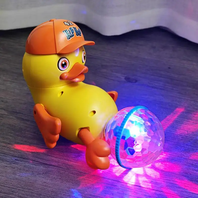 Dando dança música elétrica andando pato brinquedo com bola de luz em movimento pato brinquedos brinquedo educativo jogo para aniversário da criança crianças