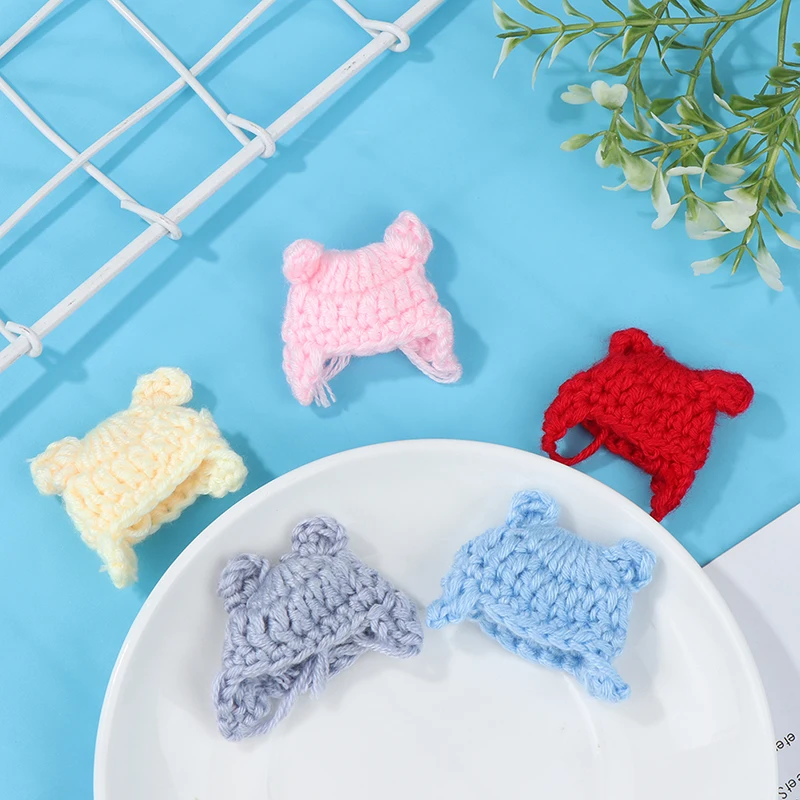 1/12 Dollhouse Miniature Fashion Cute Knitted Beanie Hat Cap Model Micro Scene For Doll Accessories DIY