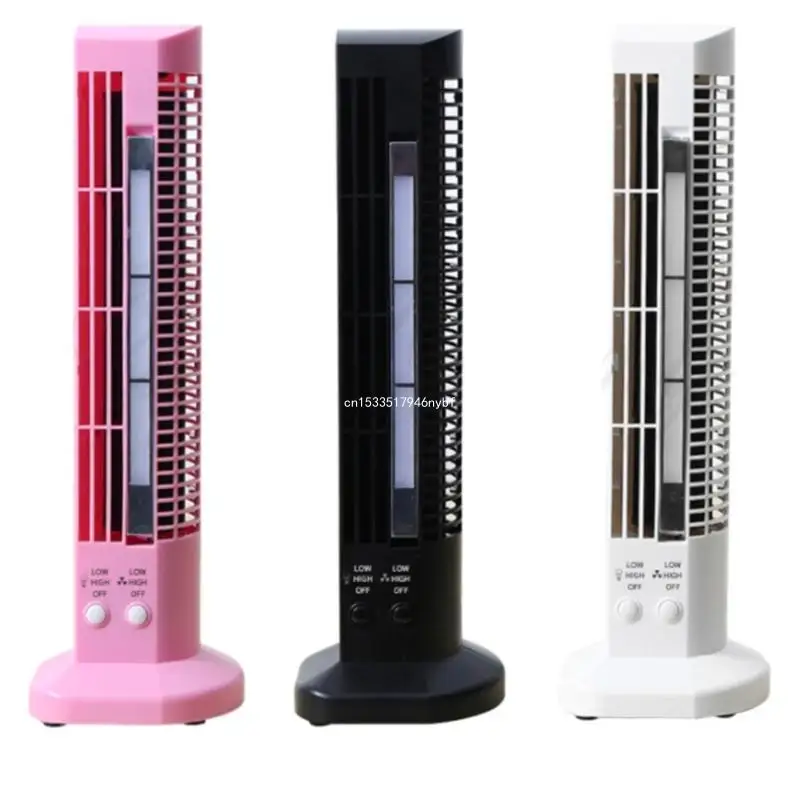 Tower Table Fan Bladeless Standing Cooling Fan With LED Light for Home Office Dropship