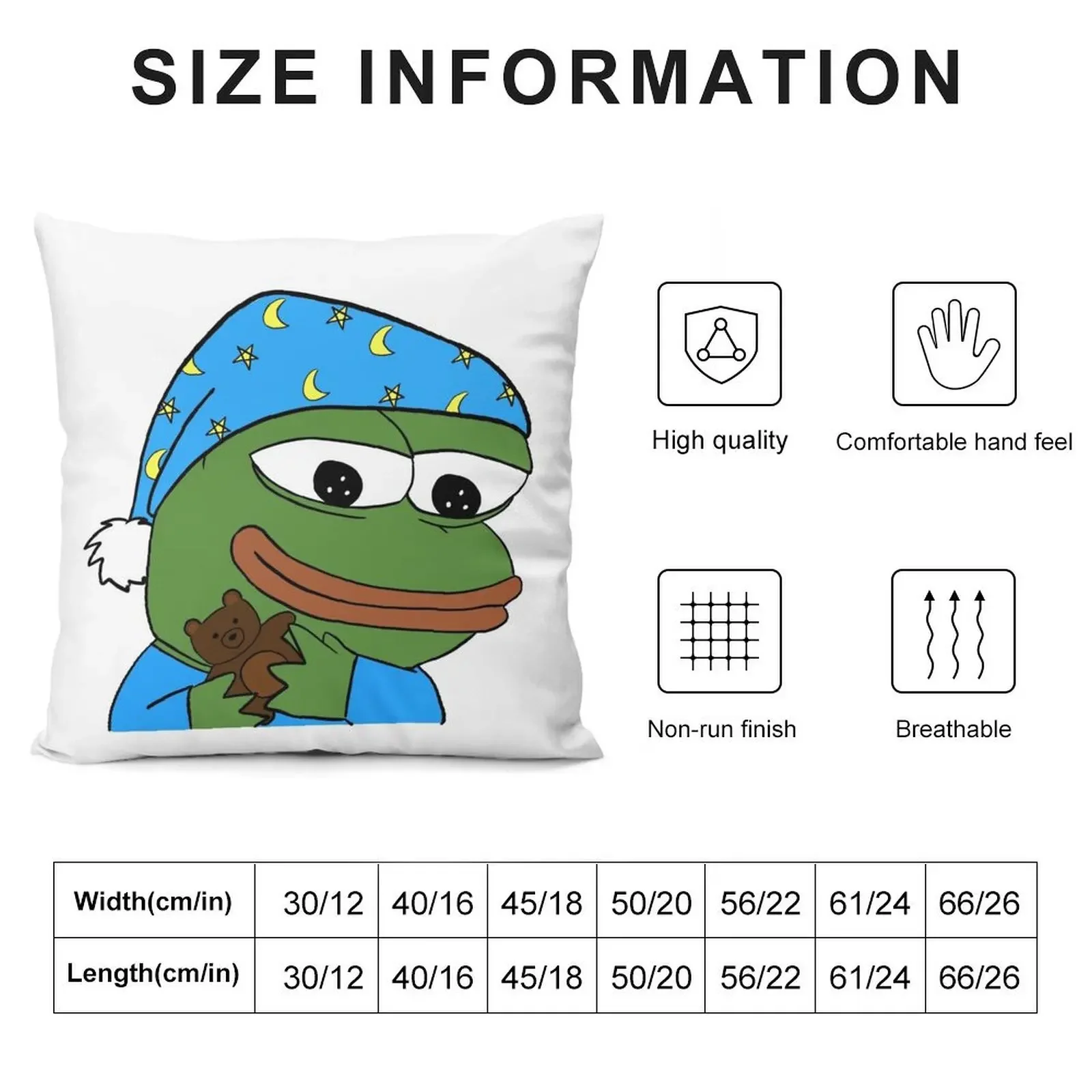 bedtime pepe - sleepo peepo Throw Pillow Pillow Cover Sofa Pillow Cover Cushions For Decorative Sofa