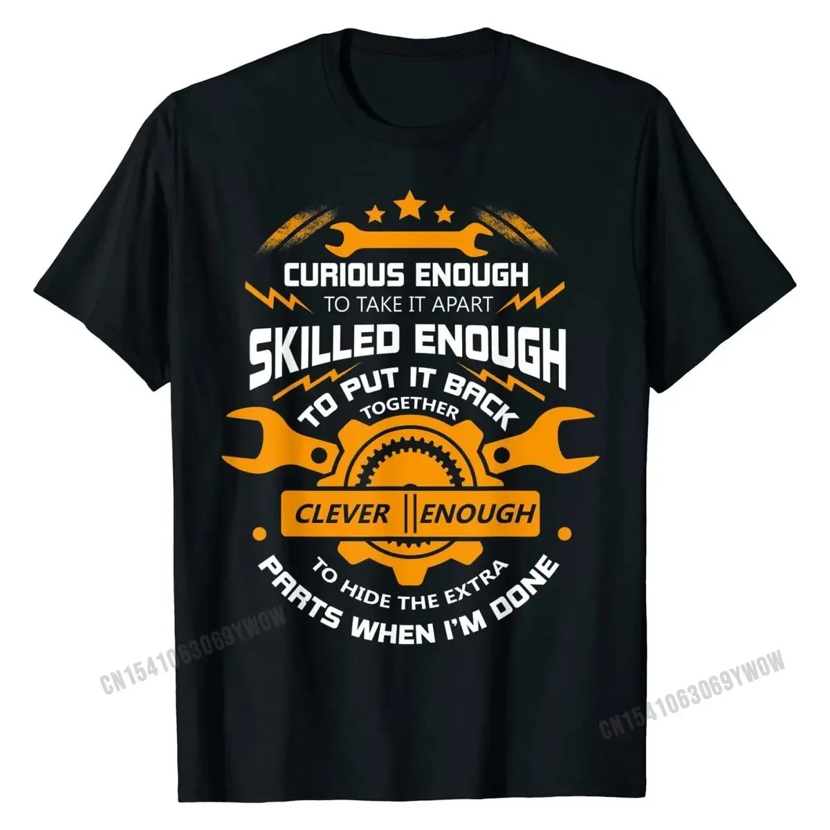 2024 Curious Enough To Take It Apart T Shirt, Mechanic T Shirt Street Cotton Men Tops Shirts Summer Brand New T Shirt