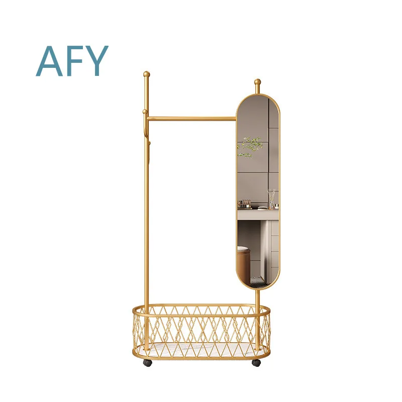 Fashion Full-length Mirror for Floor-to-ceiling Modern Light Luxury Rotating Coat Rack for Home Decor Living Room Bedroom