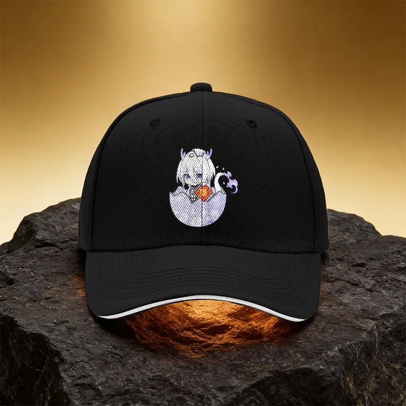 bone-de-beisebol-unissex-com-estampa-de-personagem-de-anime-de-cabelos-brancos-e-ovo-de-dragao-com-aba-sanduiche-ideal-para-o-dia-a-dia-e-esportes