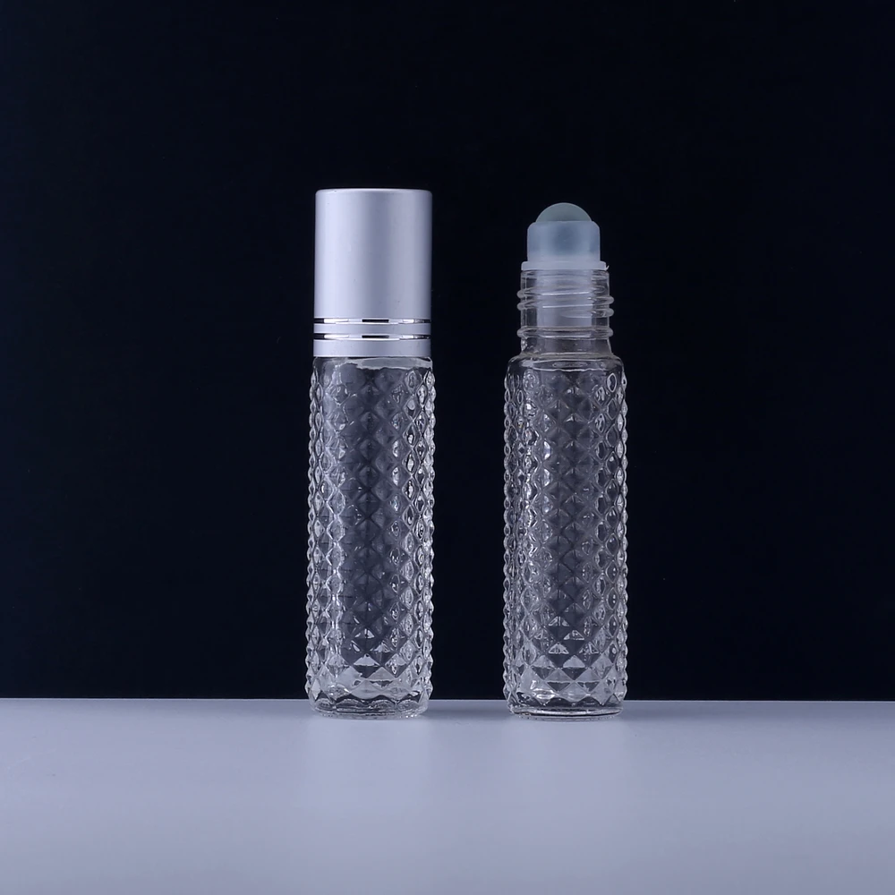 10ml Clear Thick Glass Roll On Essential Oil Empty Perfume Bottle 10CC Roller Ball Bottle For Travel Etiquetas 10PCS/LOT