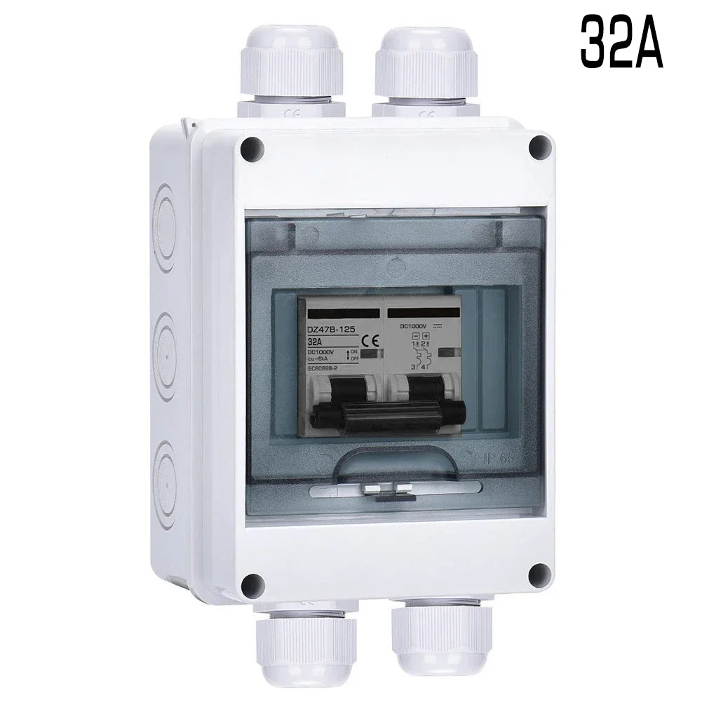 1pc Waterproof PV Disconnect Box DC1000V 32A Circuit Breaker Solar Isolator Switch Photovoltaic Solar System Disconnect Switches