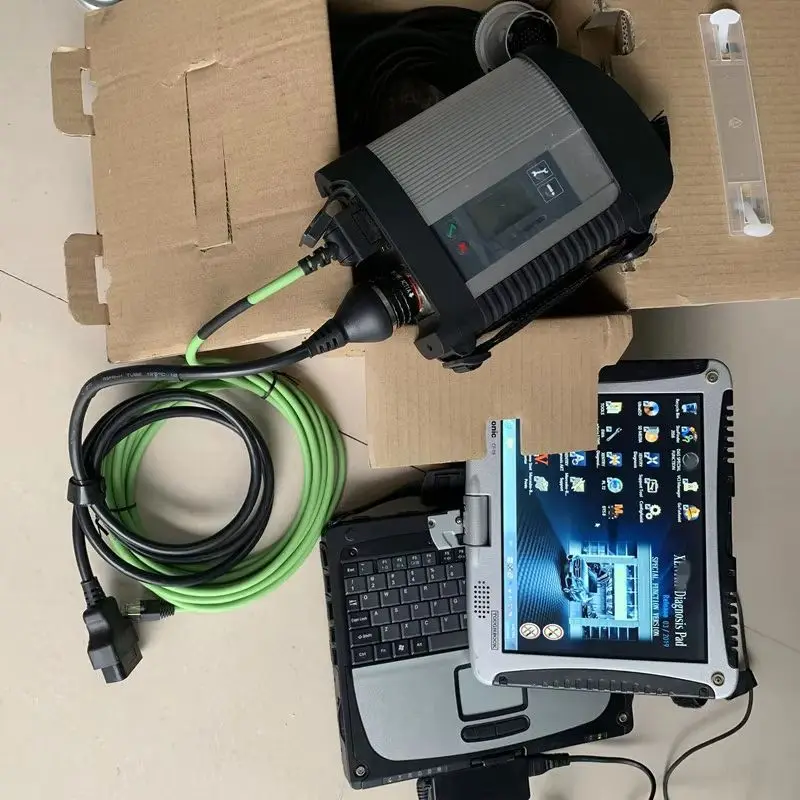 Wifi Mb Star c4 DOIP Multiplexer with Full Softwares Multi-languages Ssd 512GB Super Speed CF-19 Laptop for Benz Diagnosis Tool