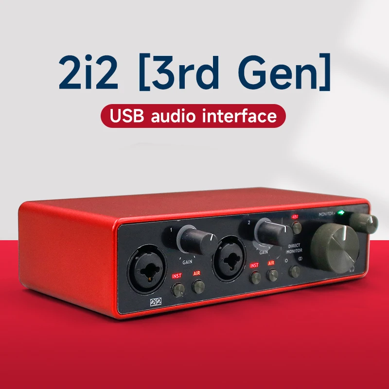 Amplificador de tercera generación, interfaz de Audio USB para grabación, escritura de canciones, Streaming y Podcasting, grabación de alta calidad en estudio, 2i2