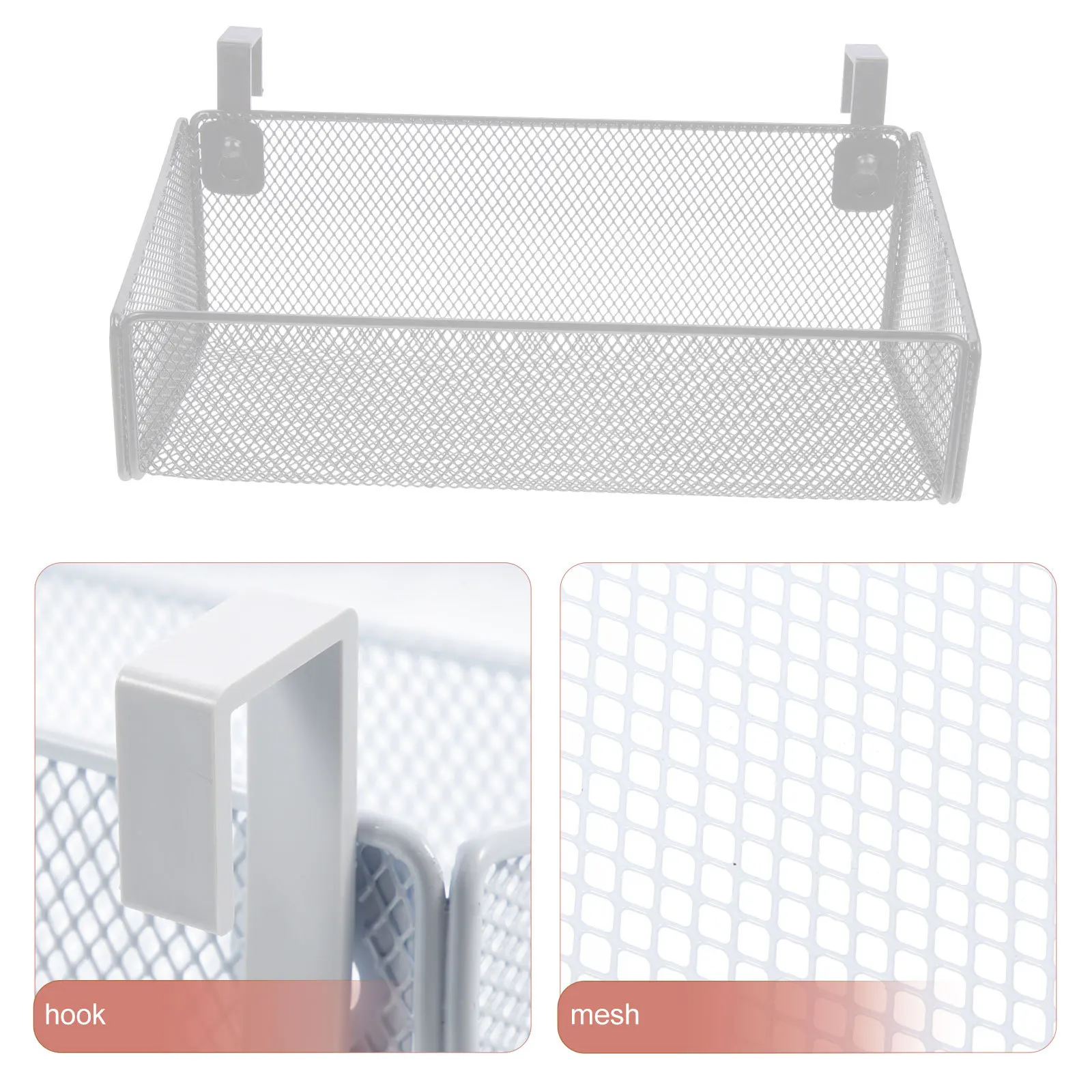 

Metal Grid Bedside Hanging Storage Basket Metal Wire Organizer Dormitory Bed Hanging Basket for Books Tablets Phone