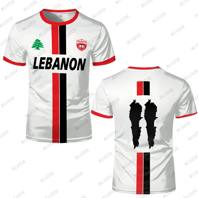 لبنان كرة القدم جيرسي الاطفال/الكبار تي شيرت فاخر الرقمية المطبوعة الرياضة أزياء كرة القدم الرجال العلم اللبناني الملابس رداء علوي غير رسمي