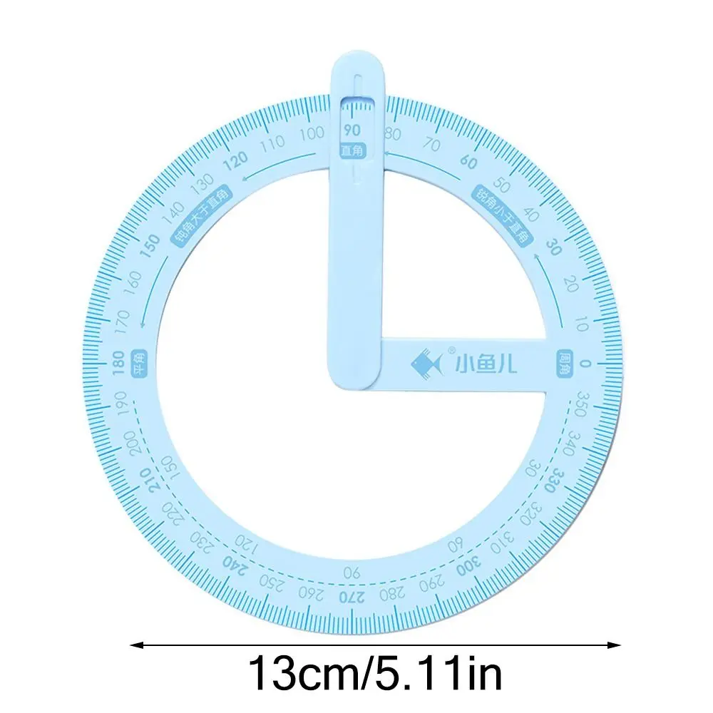 Multi-Funcional Plástico Atividade Régua, 360 Graus Rotação Ponteiro, Transferidor, Angle Finder, Papelaria