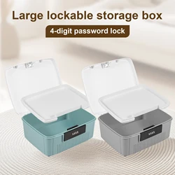 Password Lock Safe Case Household Robust Privacy Organizer Document and ID Box Large Capacity Lockable for Desktop Storage Box