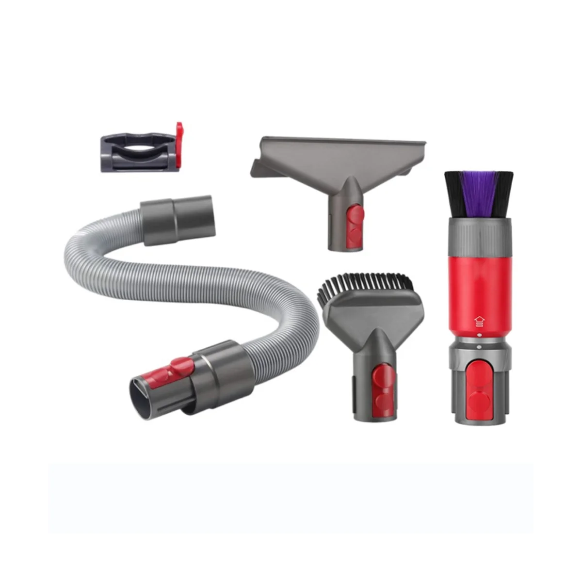 Vacuum Attachment for Dyson V7 V8 V10 V11 V15 Traceless Dust Brush +Mattress Brush Head+ Extension Hose+Switch Lock