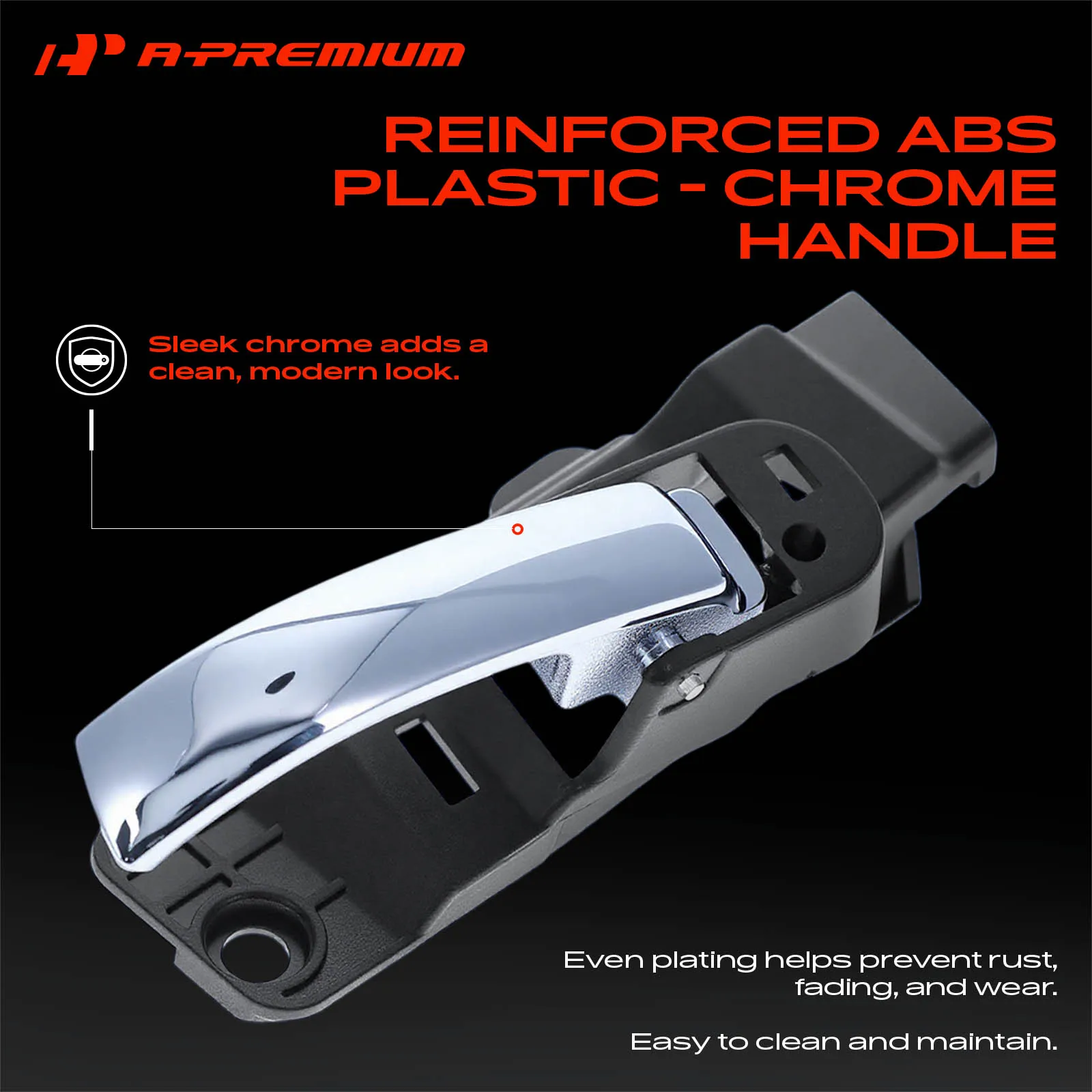 A-Premium Front Driver Side Chrome & Black Interior Door Handle for Dodge Avenger 2011-2014