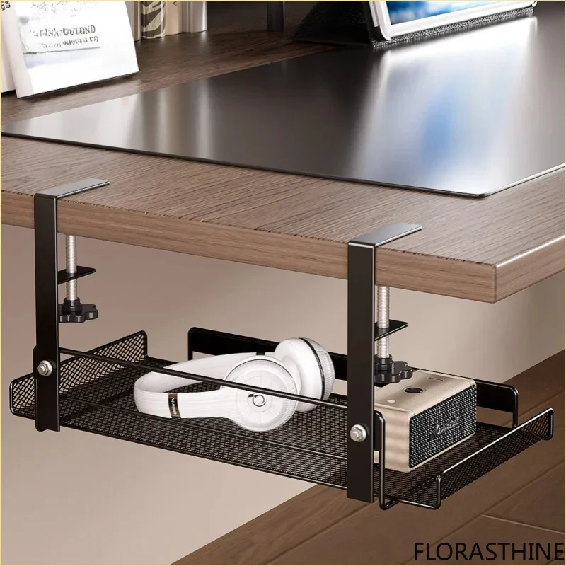 Under Desk Cable Management Tray no Drill Steel Desk Organizers Cable Wire Management Tray Rack Storage Shelf