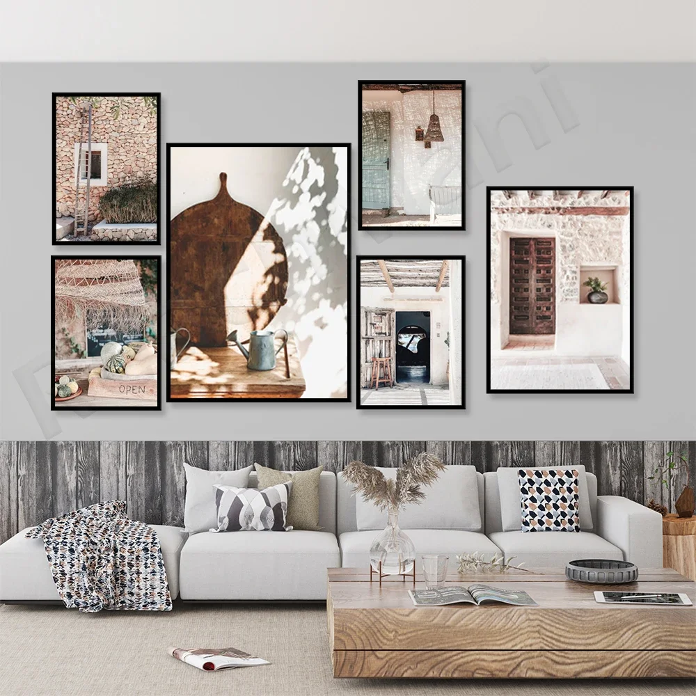 Ibiza Print, Spanish Wall Art, Neutral Pastel Mediterranean Art Print, IBIZA Wall Art, Boho Wall Art Deco Poster