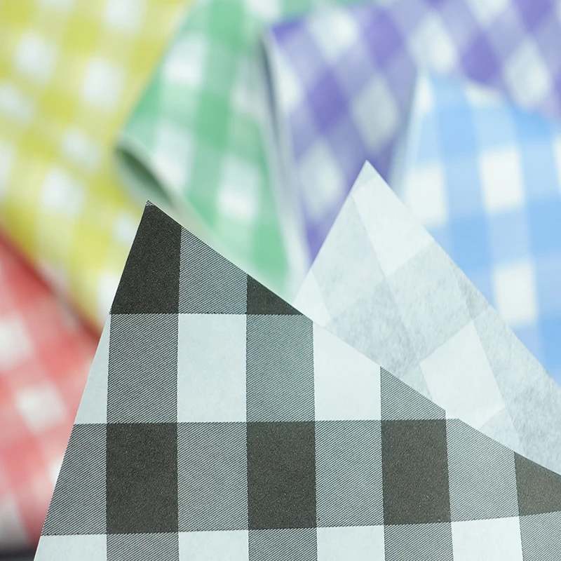 100 pezzi di carta vibrante a quadretti resistente al grasso, fogli di carta per gastronomia, panini, hamburger, carta da regalo per alimenti fritti, per feste, festival