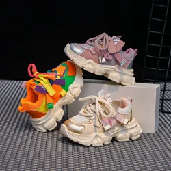 2025 Spring New Kids Sneakers Baby Candy Lace School Shoes Boys Girls Soft Anti-slip Running Shoes Children Fashion Sneakers