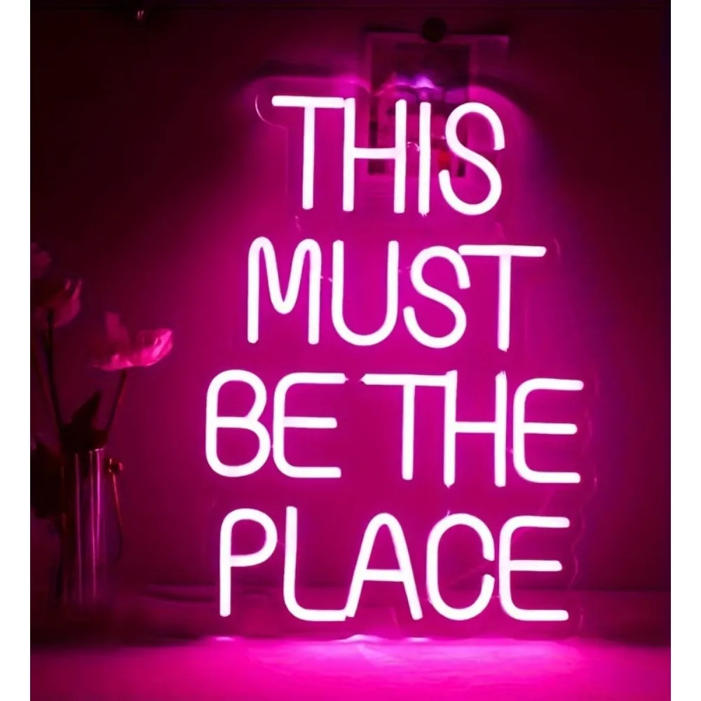 To musi być miejsce Neonowe światła Sypialnia Dom Urodziny Halloween Dekoracje świąteczne Bar piwny Wesele Uniwersalne