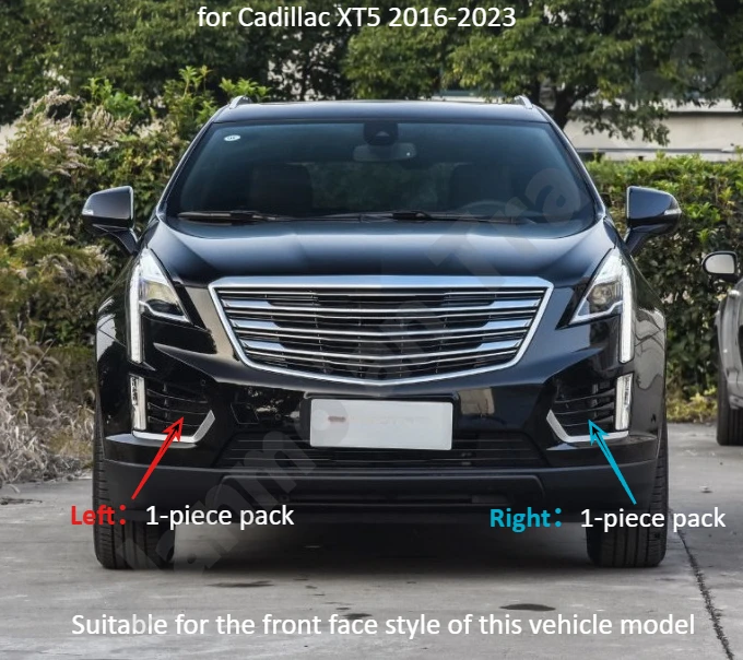 

for Cadillac XT5 2016-2023 Front fog light frame/front bumper anti fog light frame/fog lampshade with bright strip/auto parts