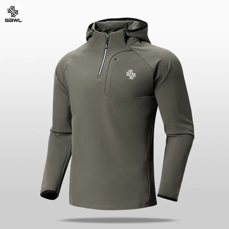 Men's Hooded Running Jacket 7390 Army Green