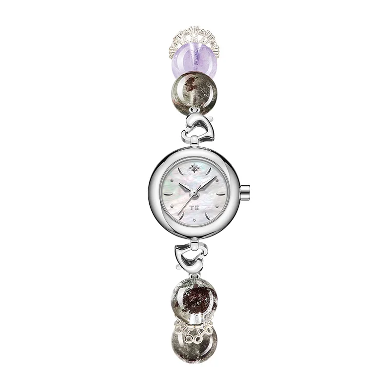TIMETOKEN Watch Gift Box for Girlfriend Best Friend Niche Design Fashionable Green Phantom Natural Crystal Watch